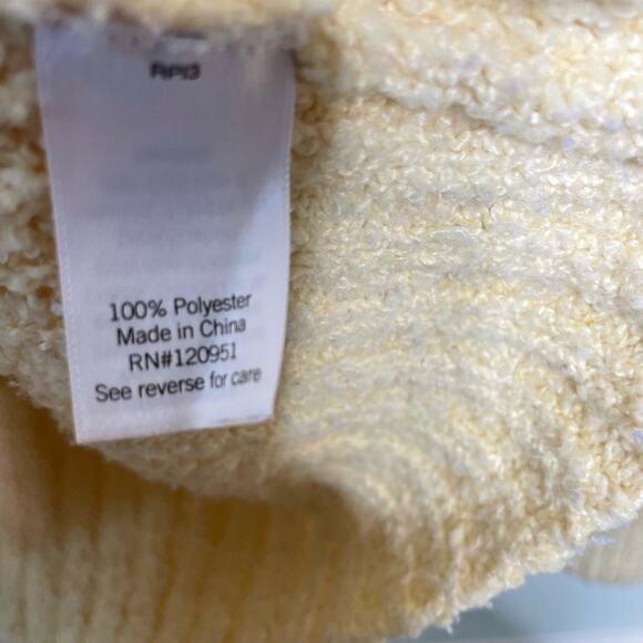 So Pullover Sweater Cable Knit Hi-Low Cropped Long Sleeve Butter Yellow Junior M - Picture 5 of 10